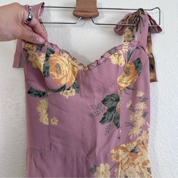 Reformation Nikita Floral Midi Dress in Blush Pink Gwenyth Size 0 - Picture 4 of 9